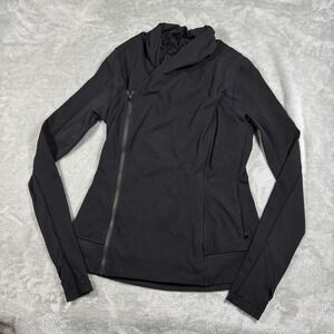 Lululemon Jacket Womens 6 Black Asymmetrical Zip Long Sleeve Track Athletic Yoga